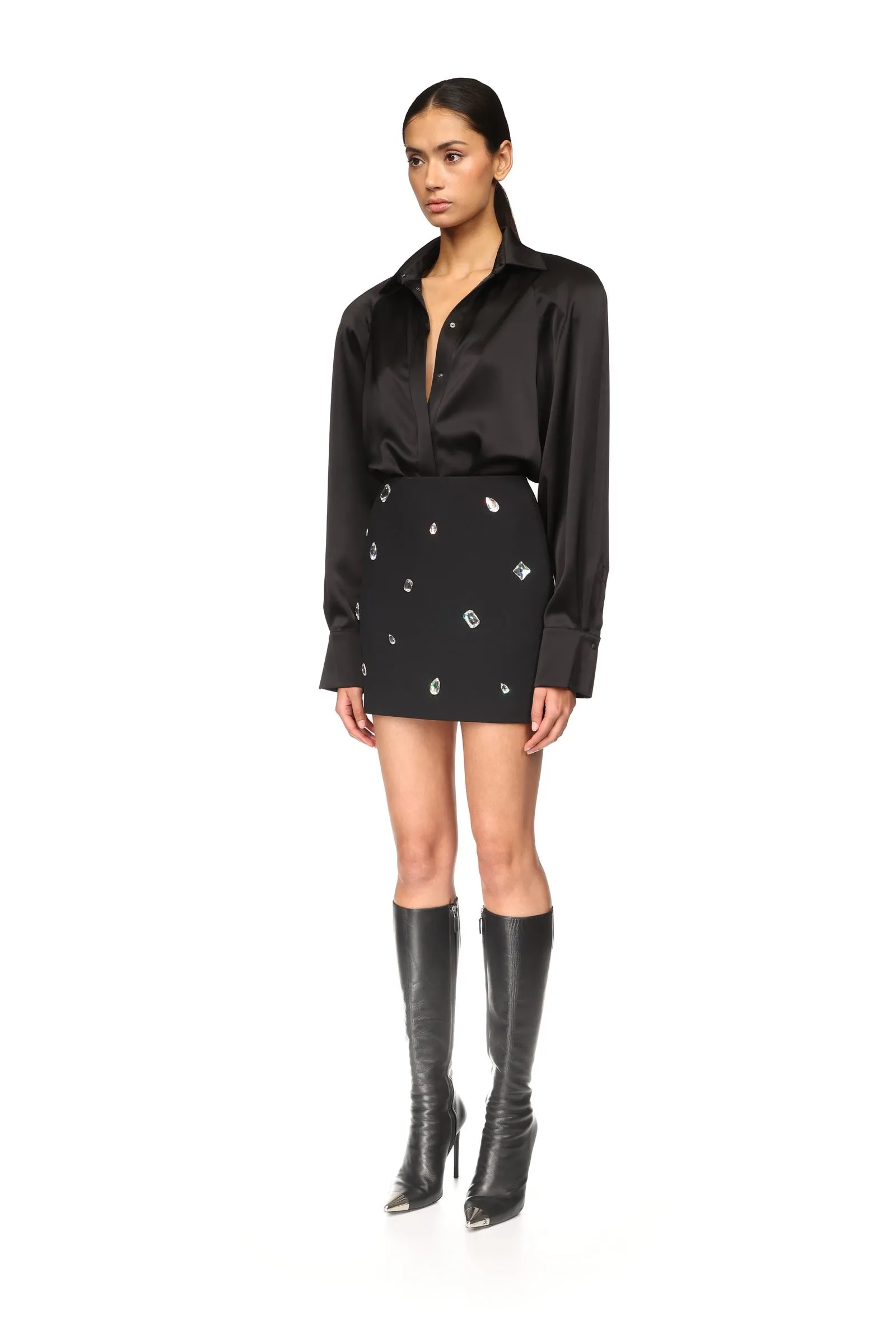 CRYSTAL EMBROIDERED MINI SKIRT sold by David Koma product image thumbnail 3