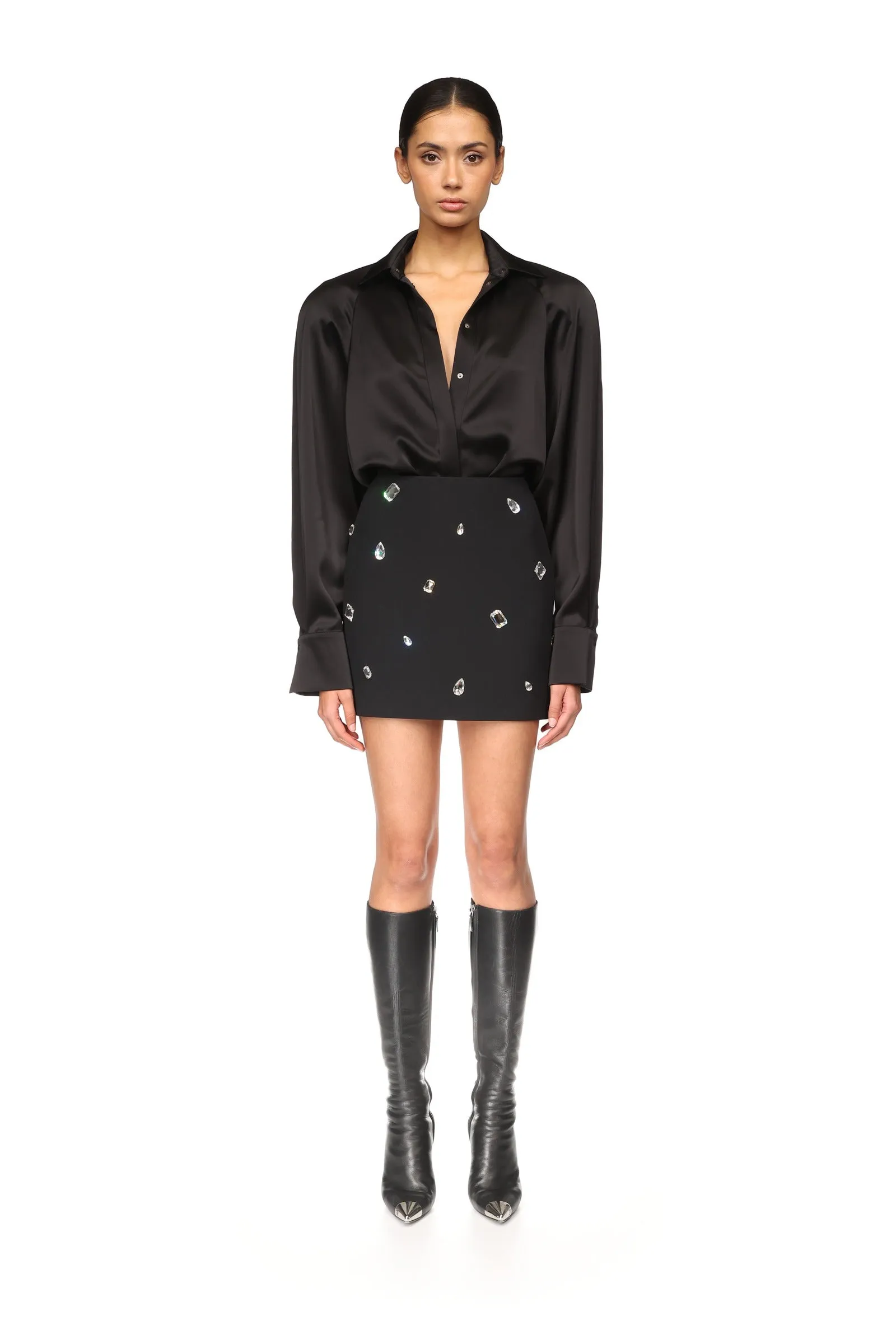 CRYSTAL EMBROIDERED MINI SKIRT sold by David Koma product image thumbnail 2