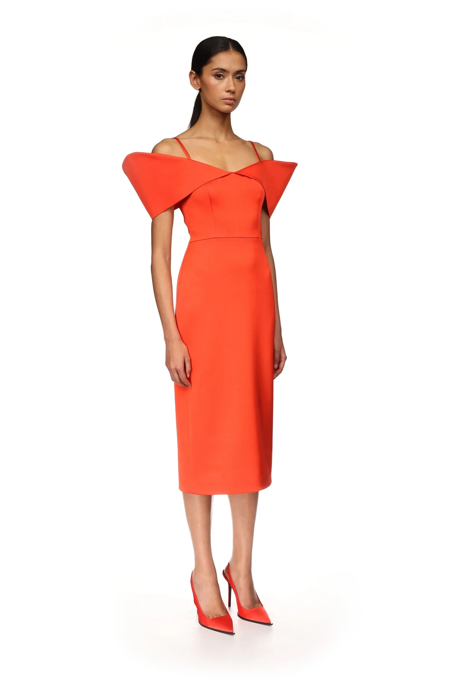 STRUCTURED OPEN SHOULDER MIDI DRESS sold by David Koma product image thumbnail 4