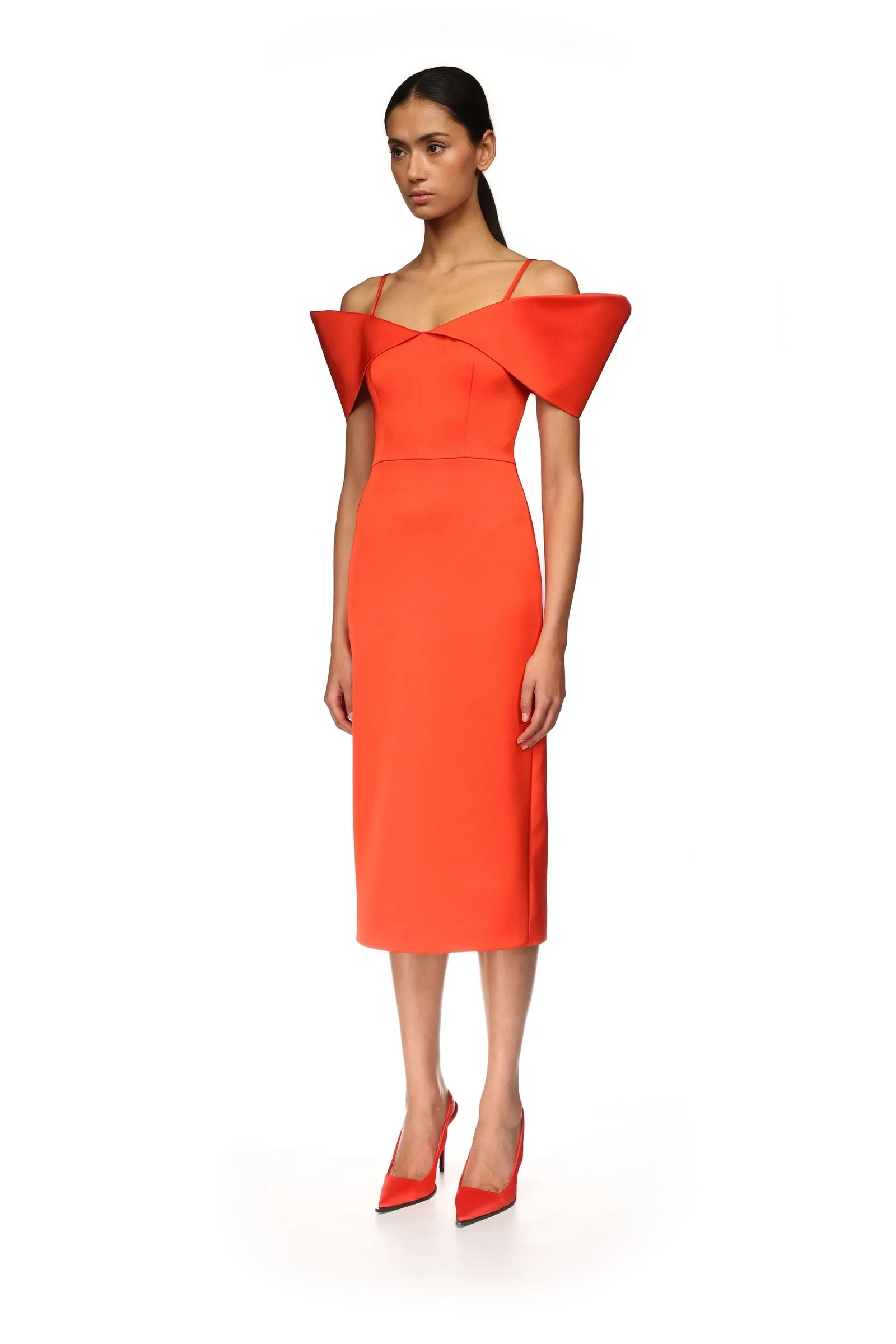 STRUCTURED OPEN SHOULDER MIDI DRESS sold by David Koma product image thumbnail 3