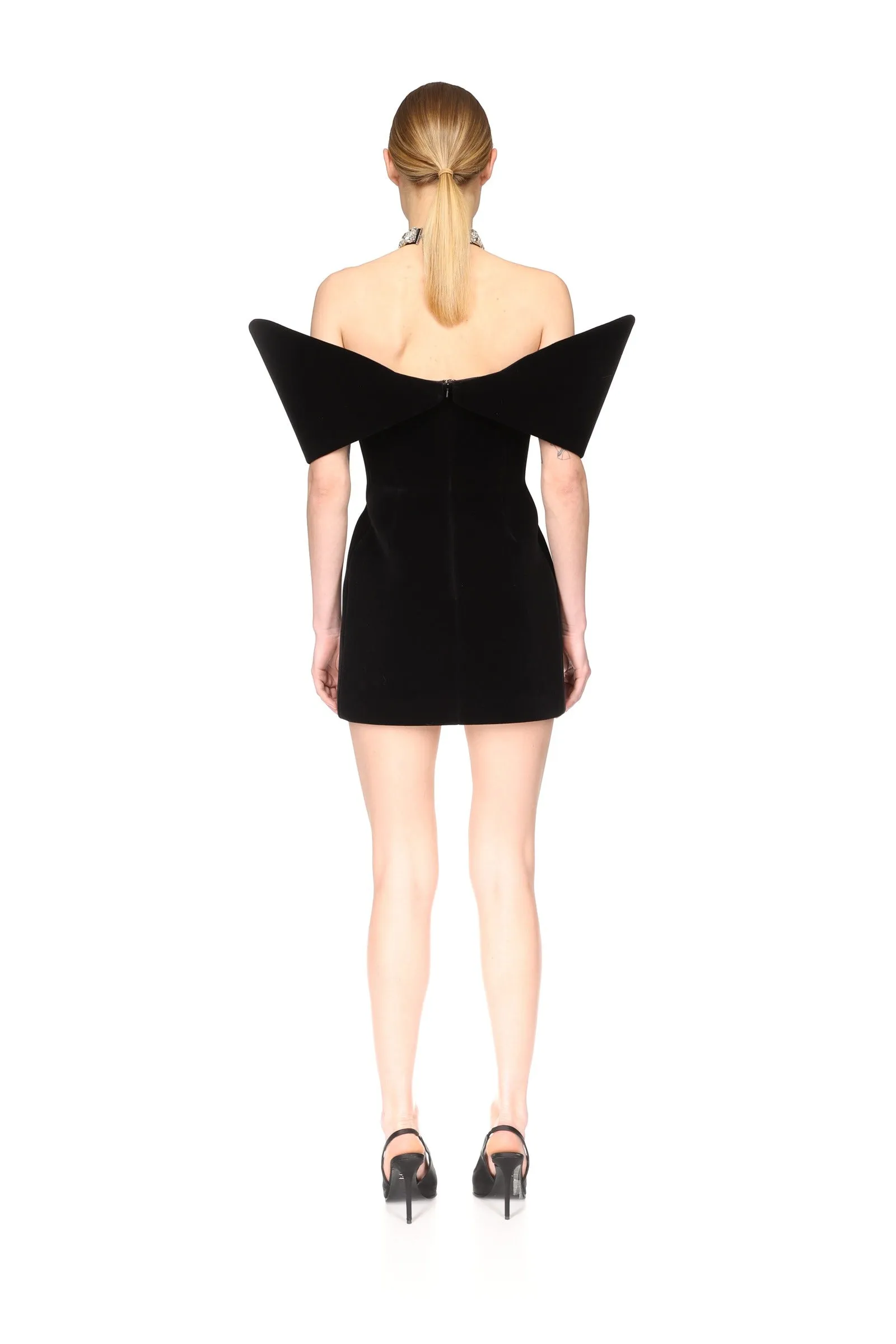OFF SHOULDER SCULPTURED MINI DRESS IN BLACK sold by David Koma product image thumbnail 5