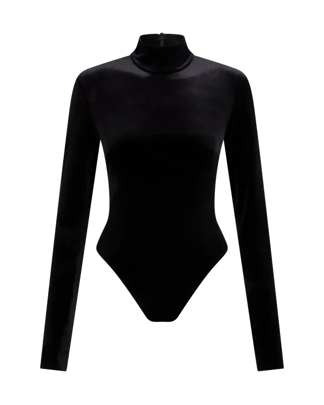 LONG SLEEVE VELVET JERSEY BODYSUIT sold by David Koma