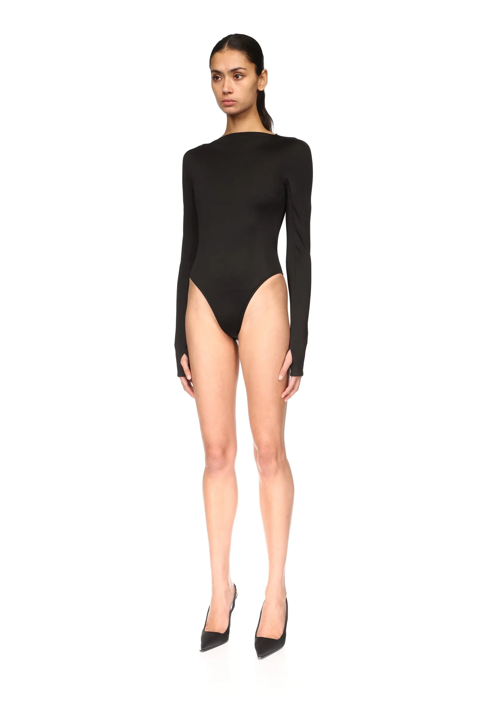 OPEN BACK BODYSUIT IN BLACK sold by David Koma product image thumbnail 3