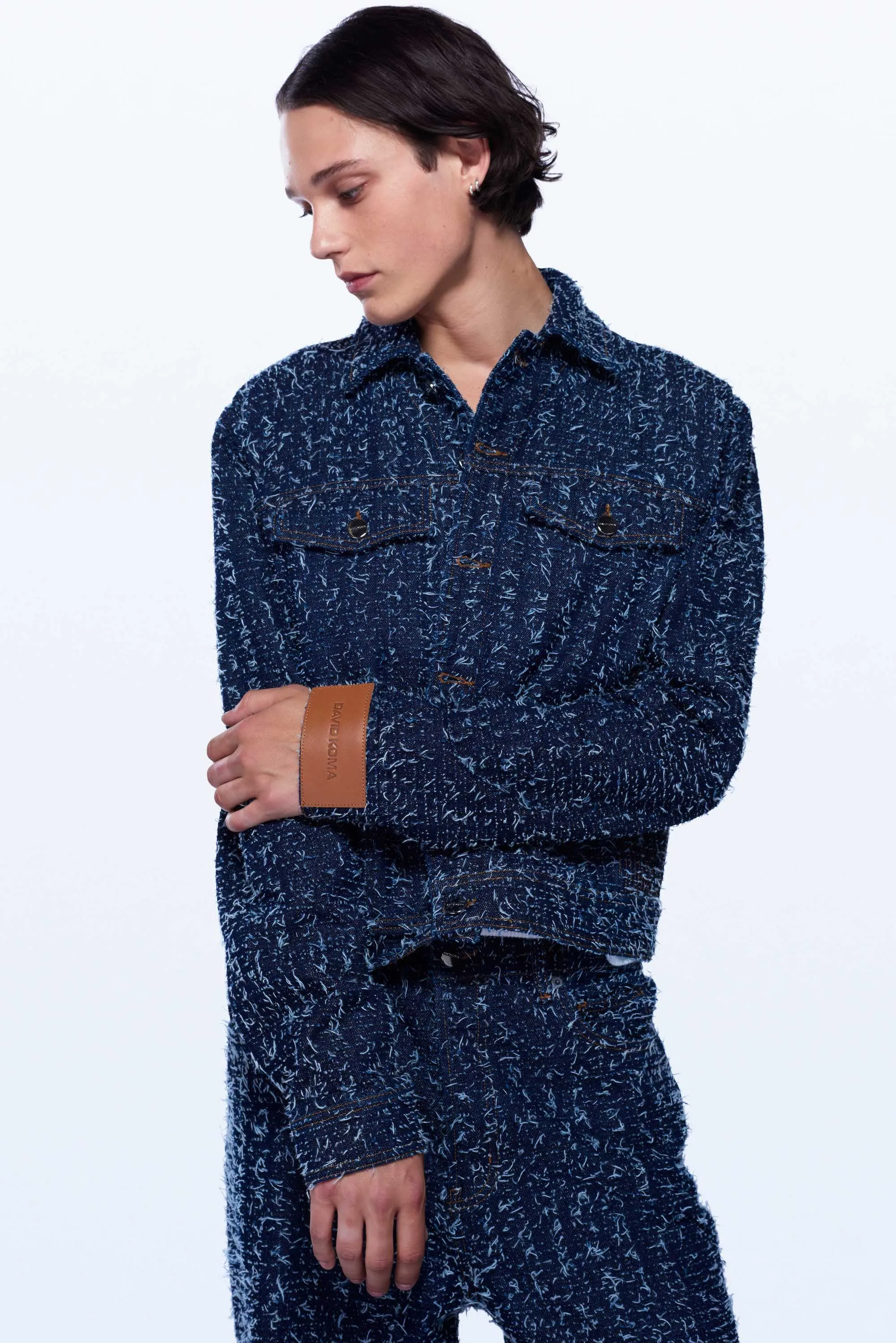 BOUCLE DENIM WIDE LEG TROUSERS sold by David Koma product image thumbnail 3