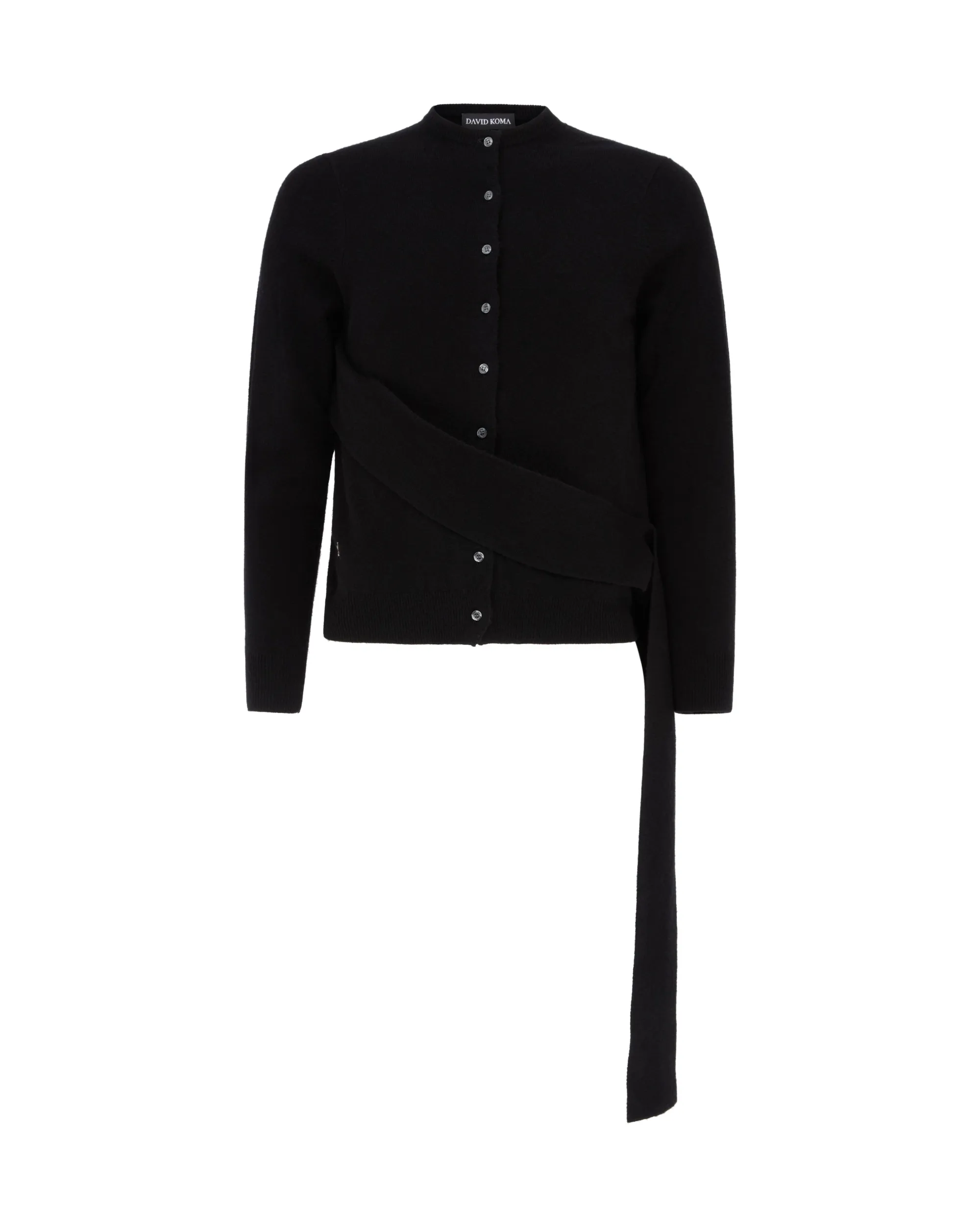 CASHMERE SASH CARDIGAN IN BLACK sold by David Koma