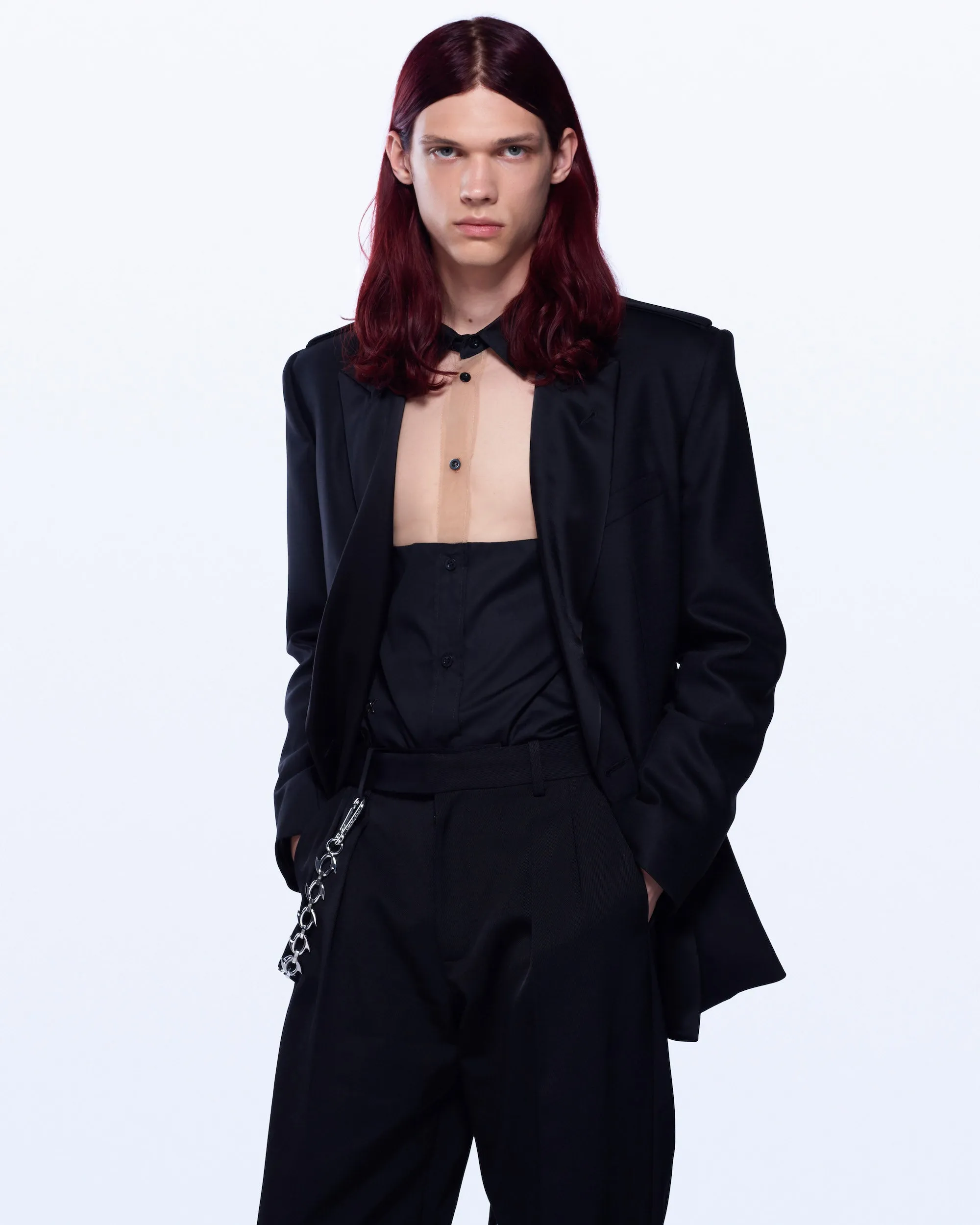 WIDE LEG TUXEDO WOOL TROUSERS sold by David Koma product image thumbnail 4