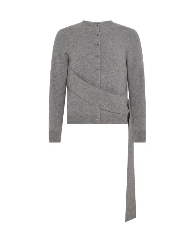 CASHMERE SASH CARDIGAN IN GREY sold by David Koma