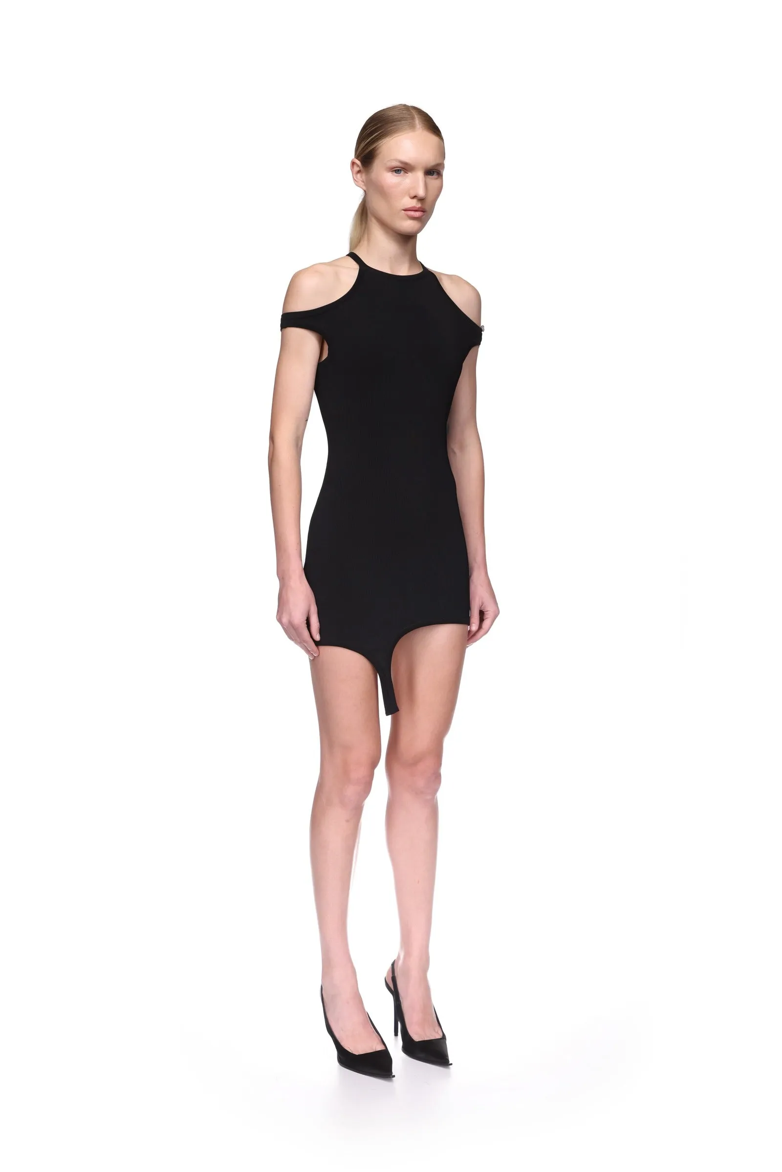 ASYMMETRIC KNIT DRESS WITH BUCKLE sold by David Koma product image thumbnail 4