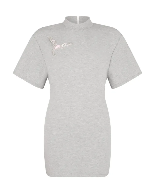 CRYSTAL HUMMINGBIRD SOFT JERSEY DRESS sold by David Koma