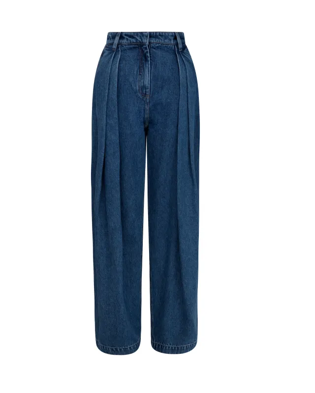 WIDE LEG DENIM TROUSERS sold by David Koma