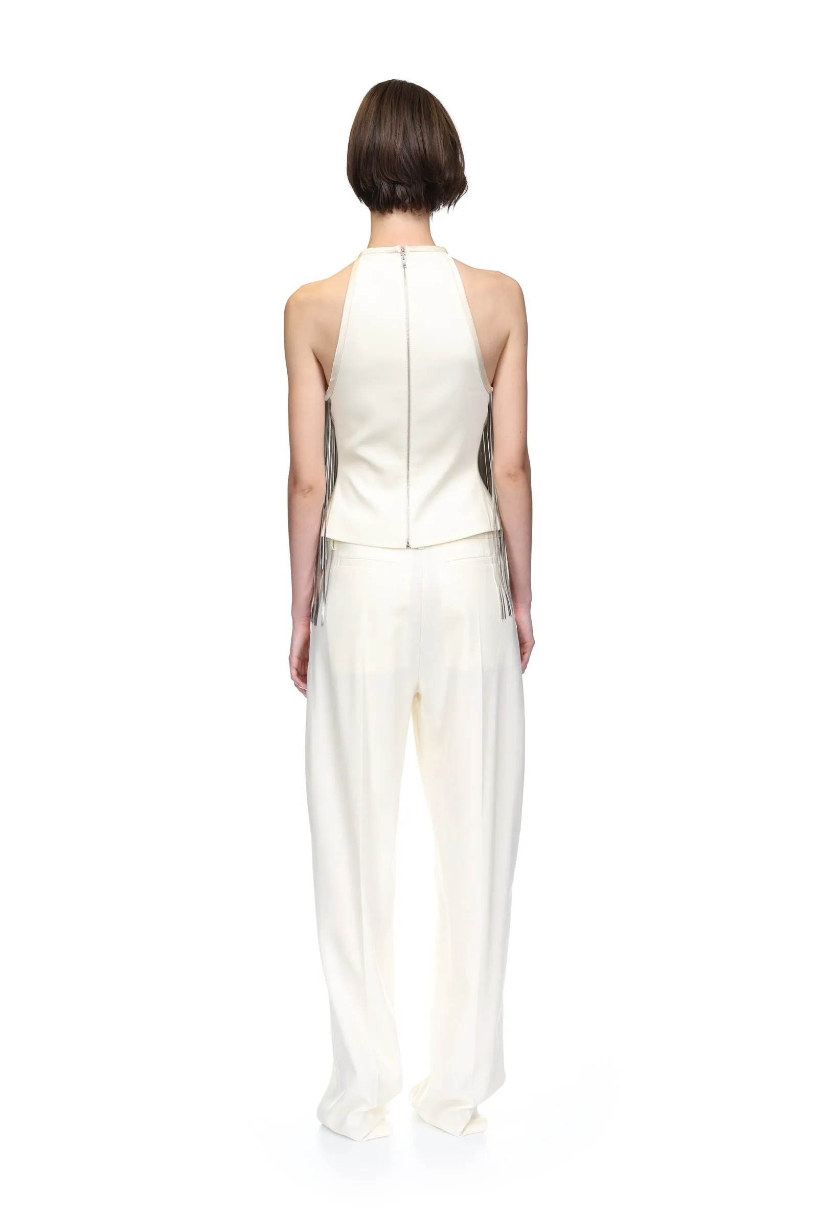 TAPERED TAILORED TROUSERS IN WHITE sold by David Koma product image thumbnail 5