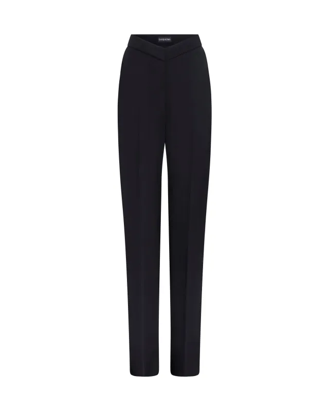 STRAIGHT LEG TAILORED TROUSERS IN BLACK sold by David Koma