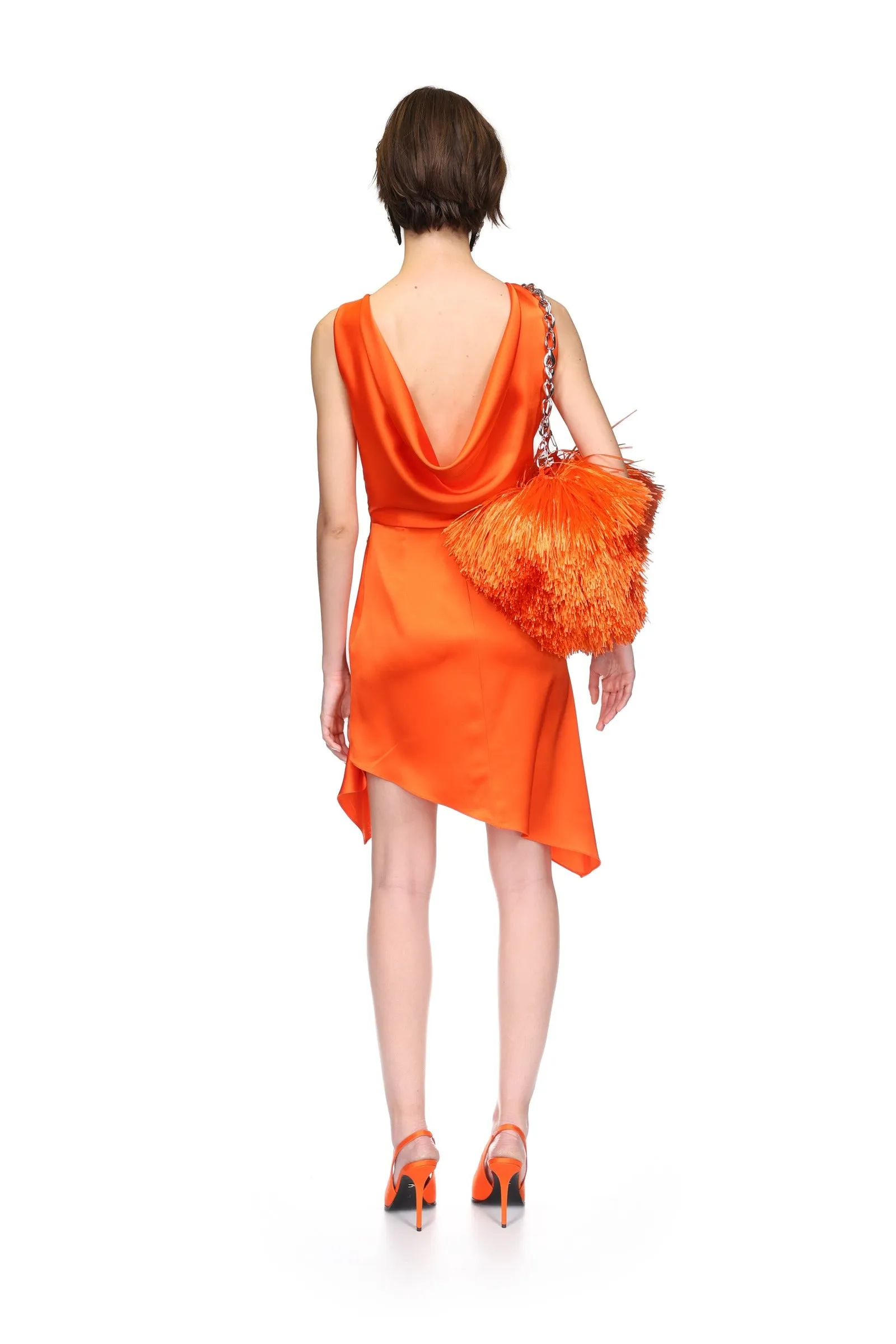 CRYSTAL CLAW DETAIL SLEEVELESS DRESS IN ORANGE sold by David Koma product image thumbnail 5