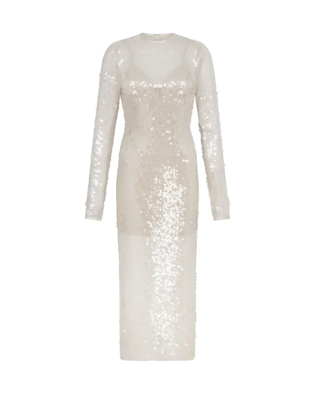 LONG SLEEVED SEQUIN MIDI DRESS made by David Koma