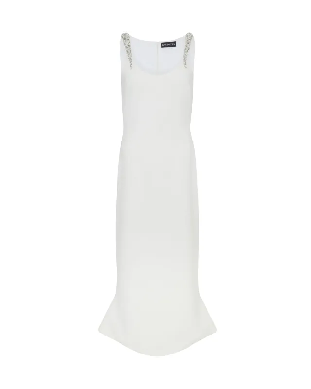 CRYSTAL CLAW STRAPS MIDI DRESS IN WHITE made by David Koma