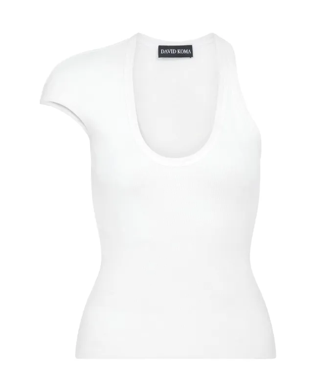 ASYMMETRIC SLEEVE TANK TOP sold by David Koma