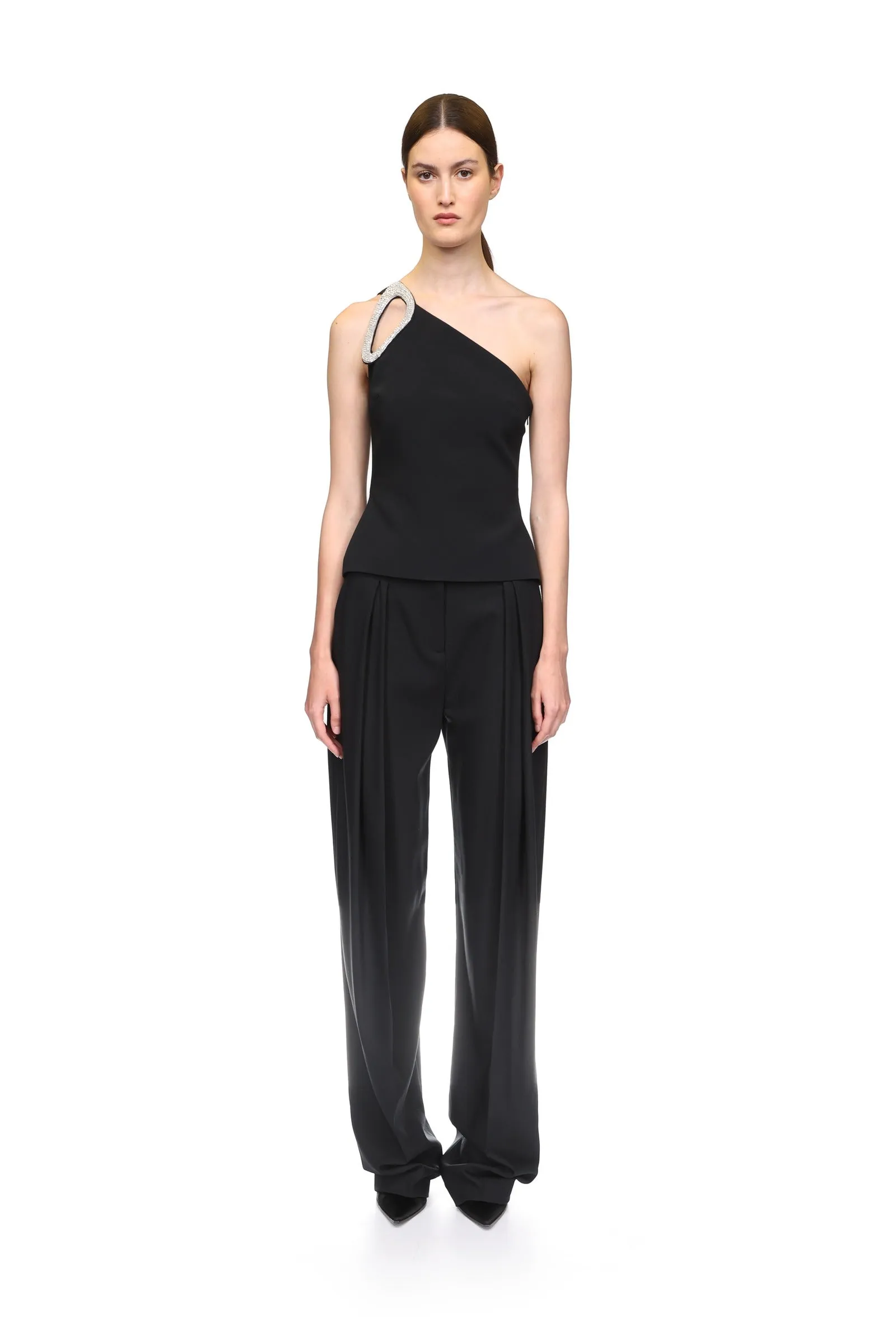 TAPERED TAILORED TROUSERS IN BLACK sold by David Koma product image thumbnail 2