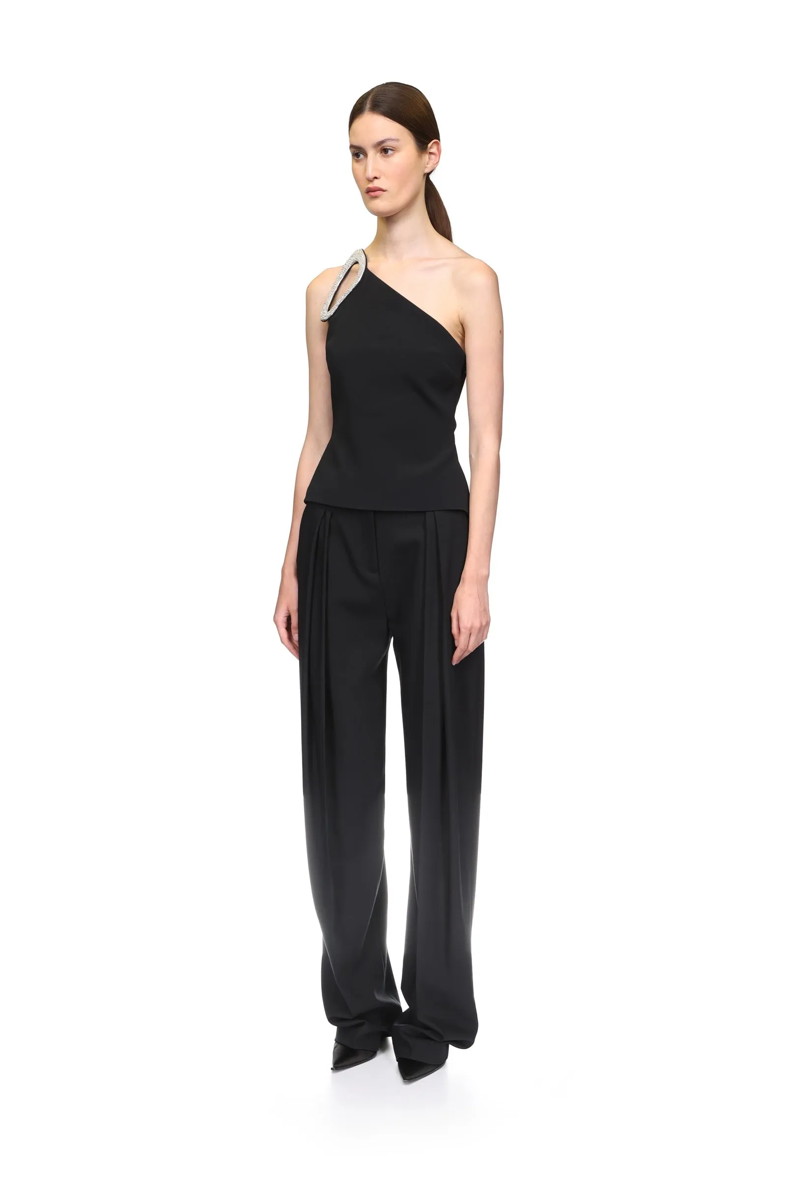 TAPERED TAILORED TROUSERS IN BLACK sold by David Koma product image thumbnail 3