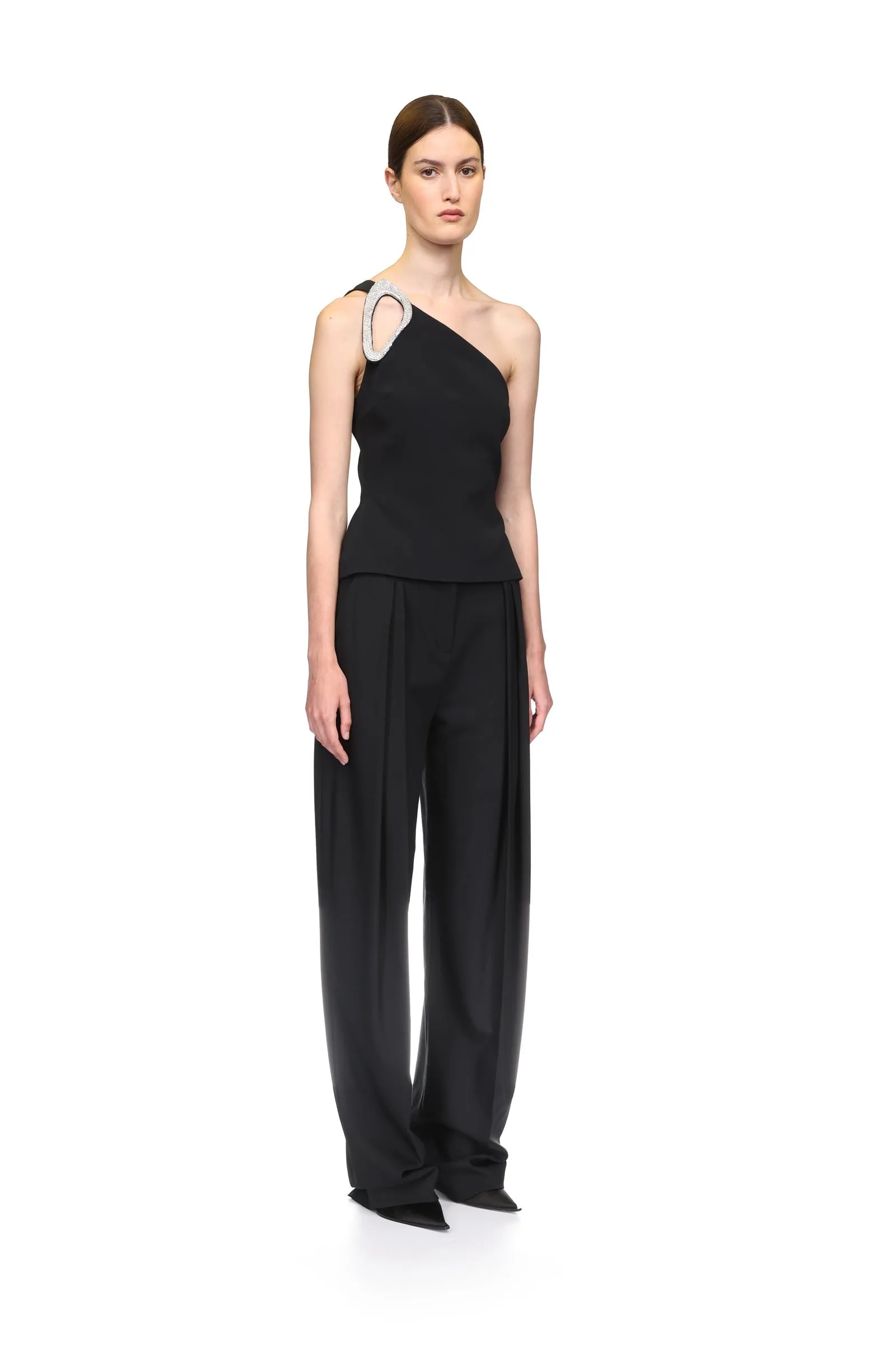 TAPERED TAILORED TROUSERS IN BLACK sold by David Koma product image thumbnail 4