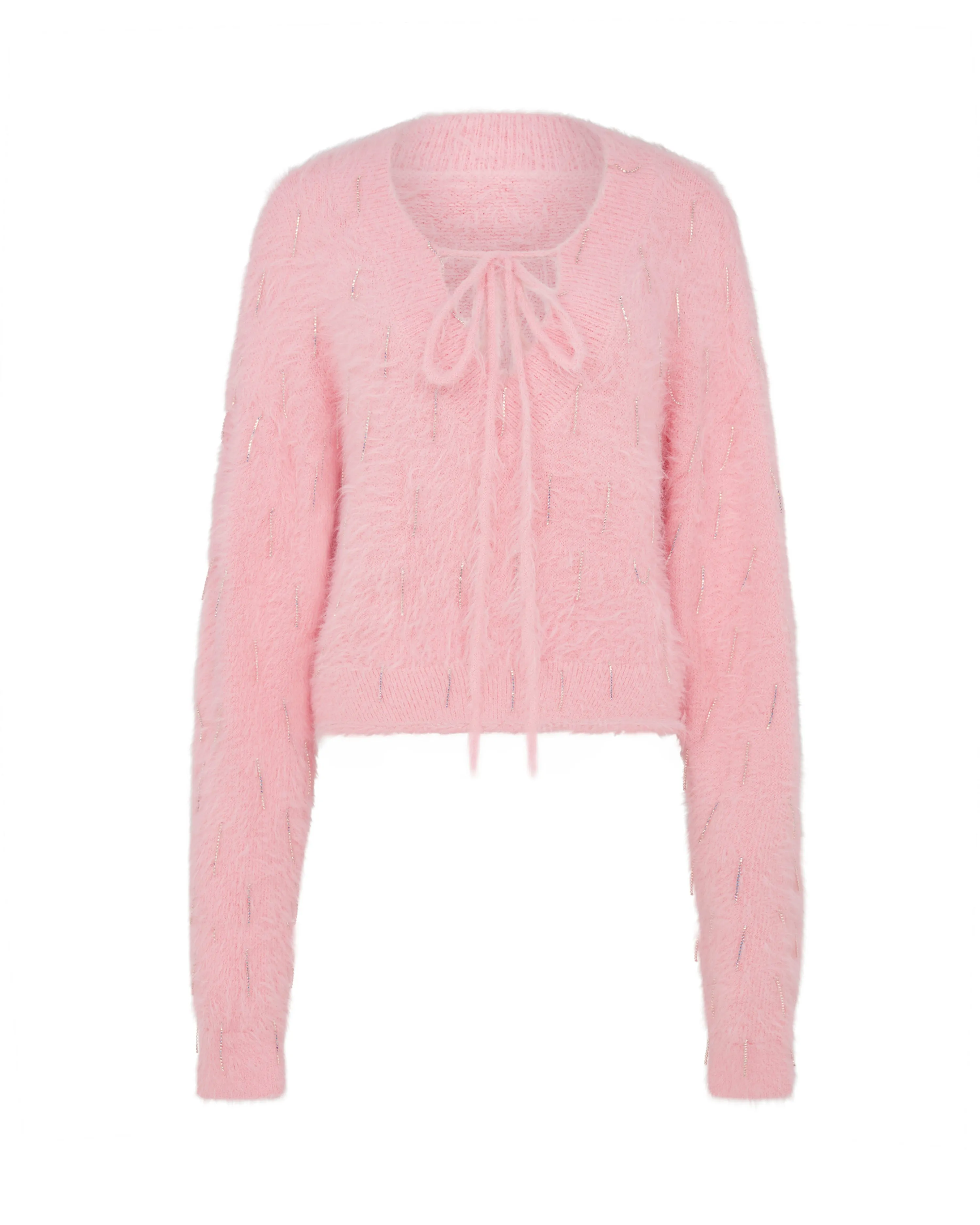 CRYSTAL EMBELLISHED KNIT JUMPER IN PINK sold by David Koma