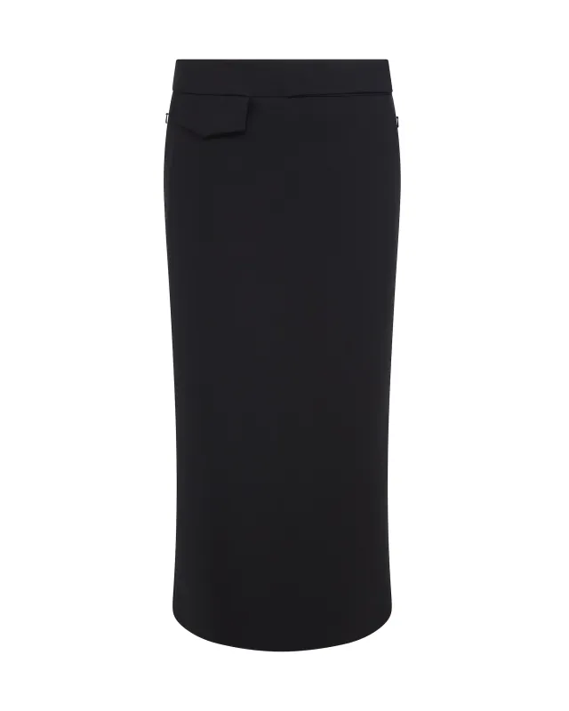 POCKET DETAIL MIDI SKIRT IN BLACK sold by David Koma