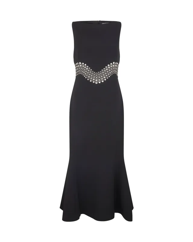 CRYSTAL EMBROIDERED WAVE MIDI DRESS sold by David Koma