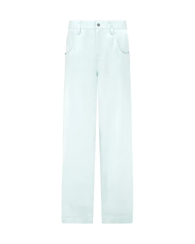 WIDE LEG SATIN TROUSERS IN MINT sold by David Koma