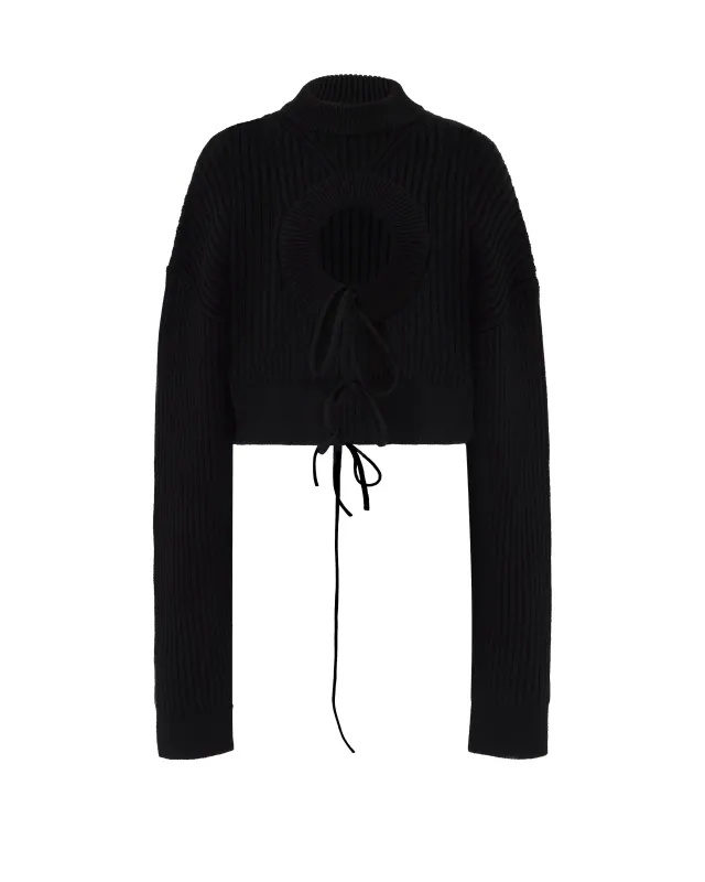 FRONT CIRCLE CUTOUT KNIT JUMPER sold by David Koma