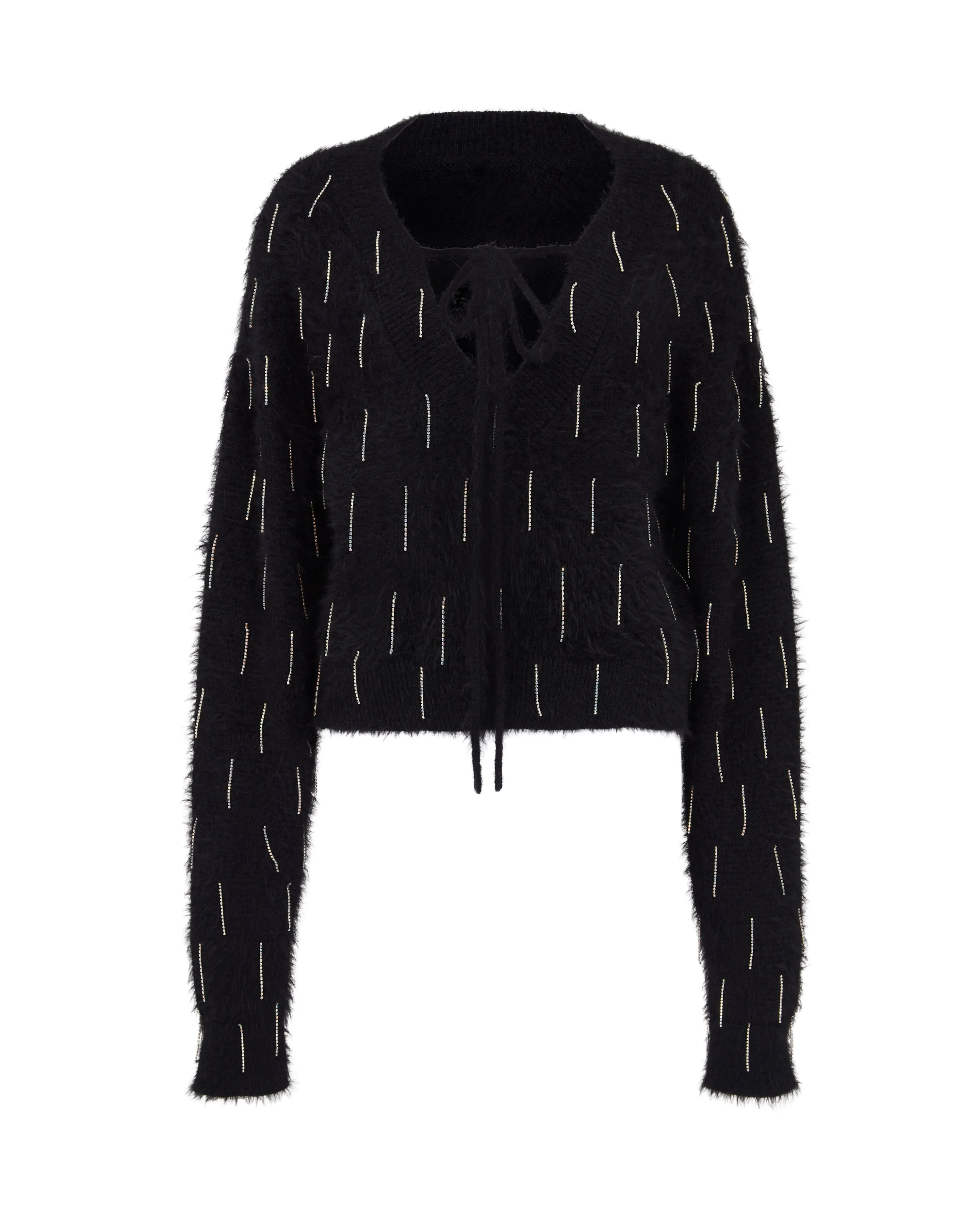 CRYSTAL EMBELLISHED KNIT JUMPER IN BLACK sold by David Koma