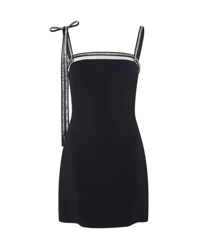 CRYSTAL TRIM AND BOW STRAP DRESS sold by David Koma