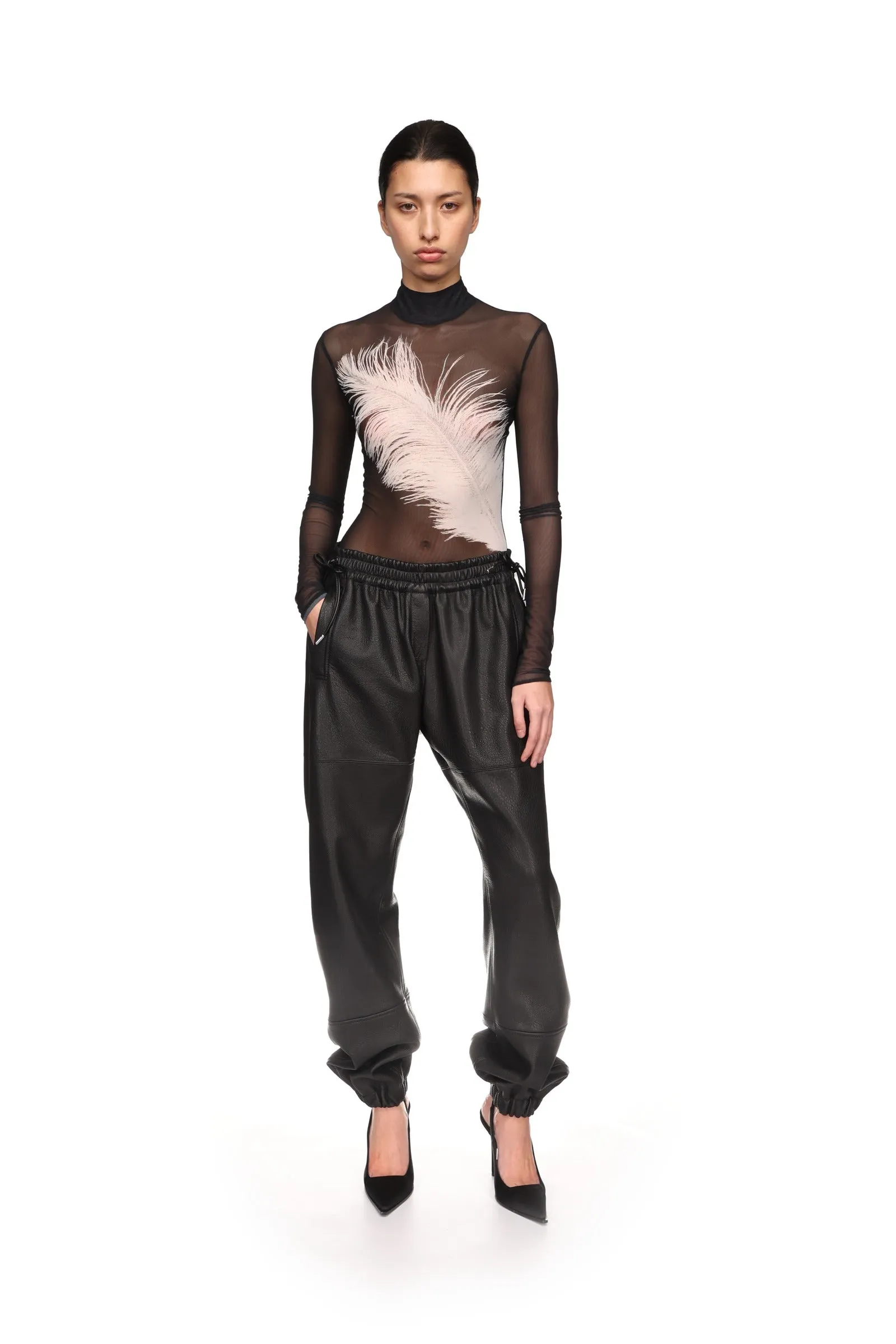 PRINTED MESH LONG SLEEVE BODYSUIT sold by David Koma product image thumbnail 2