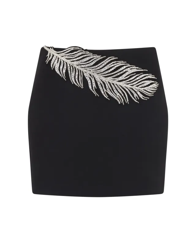 CRYSTAL FEATHER MINI SKIRT made by David Koma
