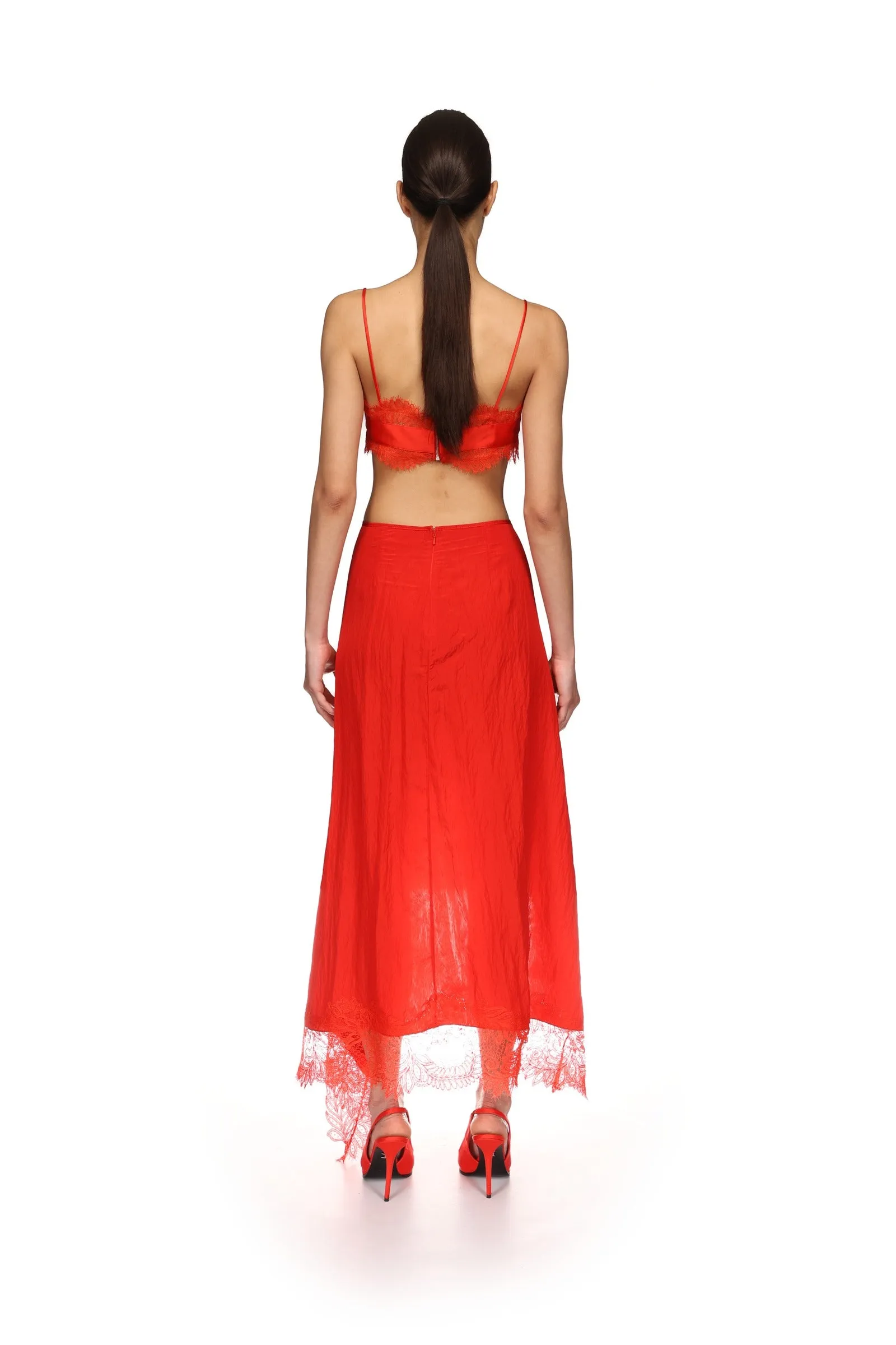 ASYMMETRIC LACE HEM MIDI SKIRT sold by David Koma product image thumbnail 4