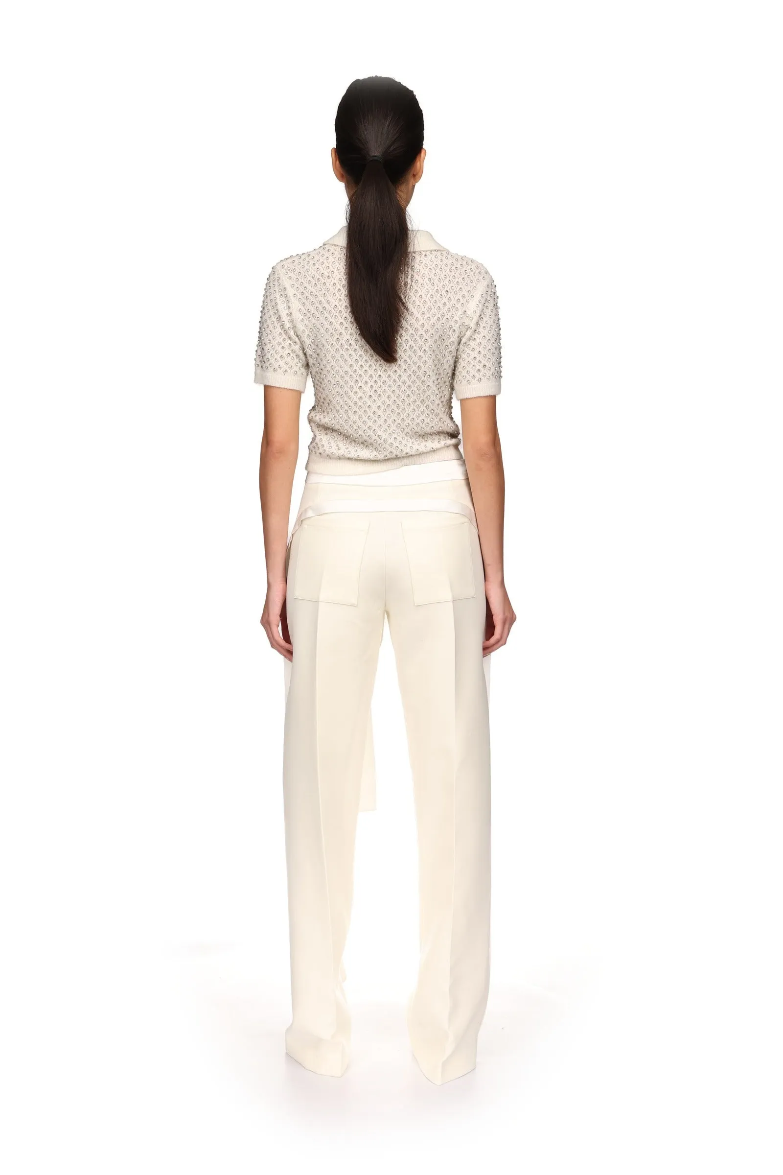WIDE LEG TROUSERS WITH SATIN BOW DETAIL sold by David Koma product image thumbnail 5