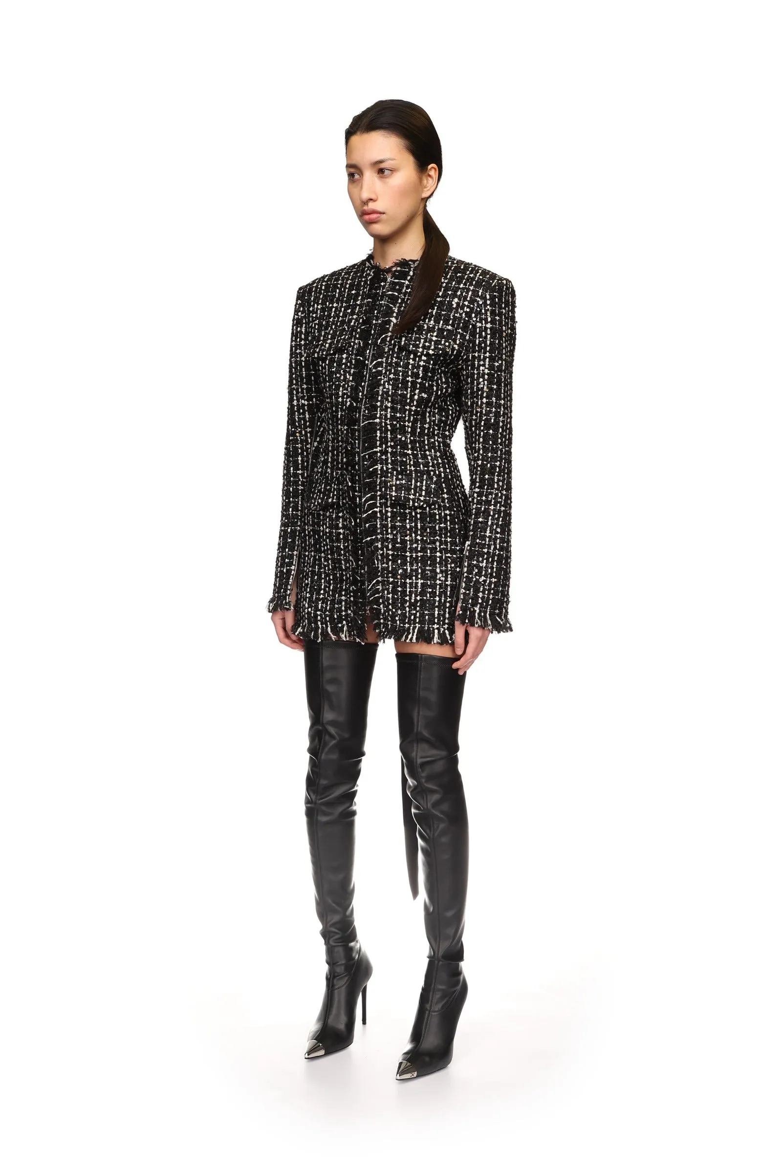 TWEED AND SATIN BOW MINI DRESS sold by David Koma product image thumbnail 3