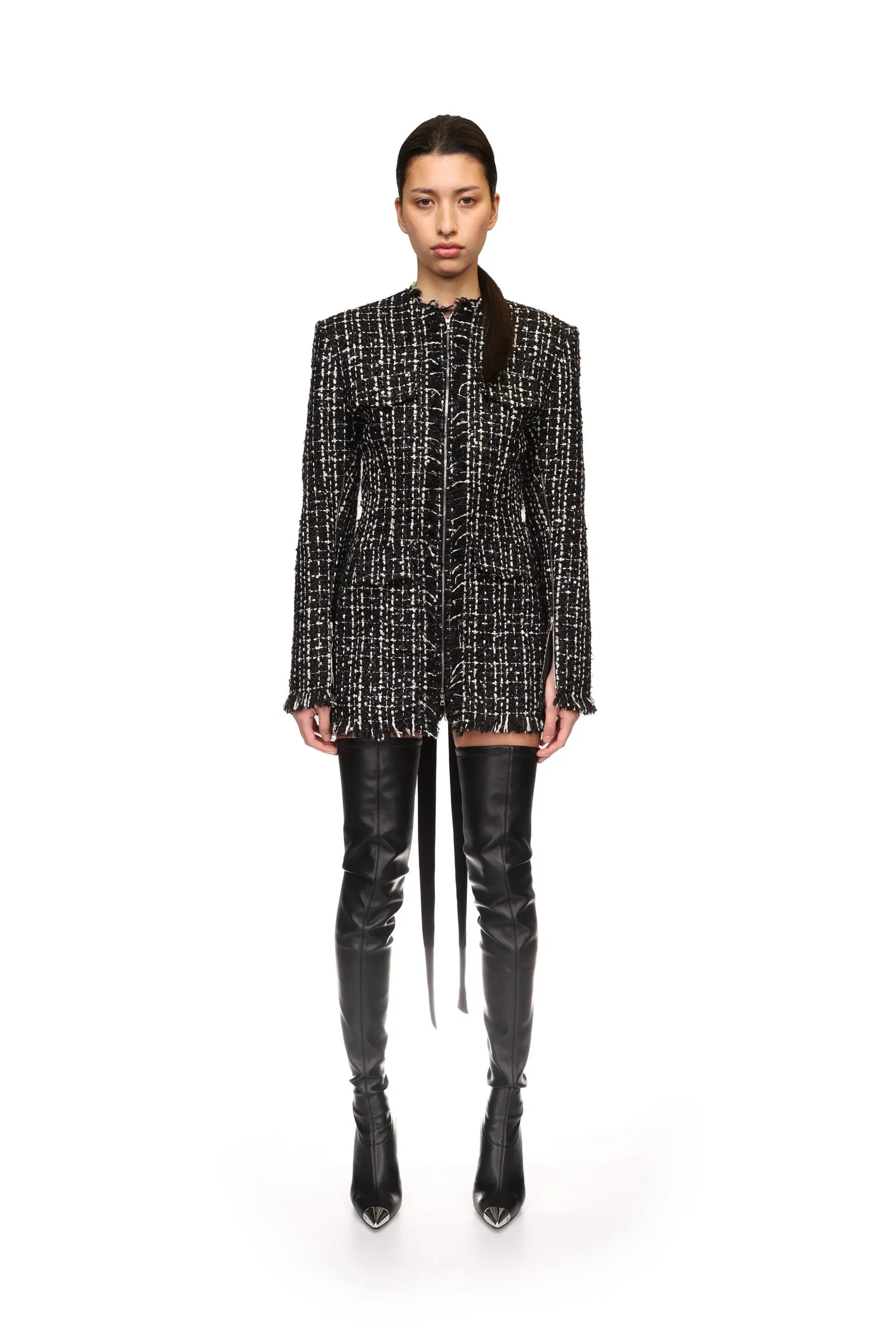 TWEED AND SATIN BOW MINI DRESS sold by David Koma product image thumbnail 2