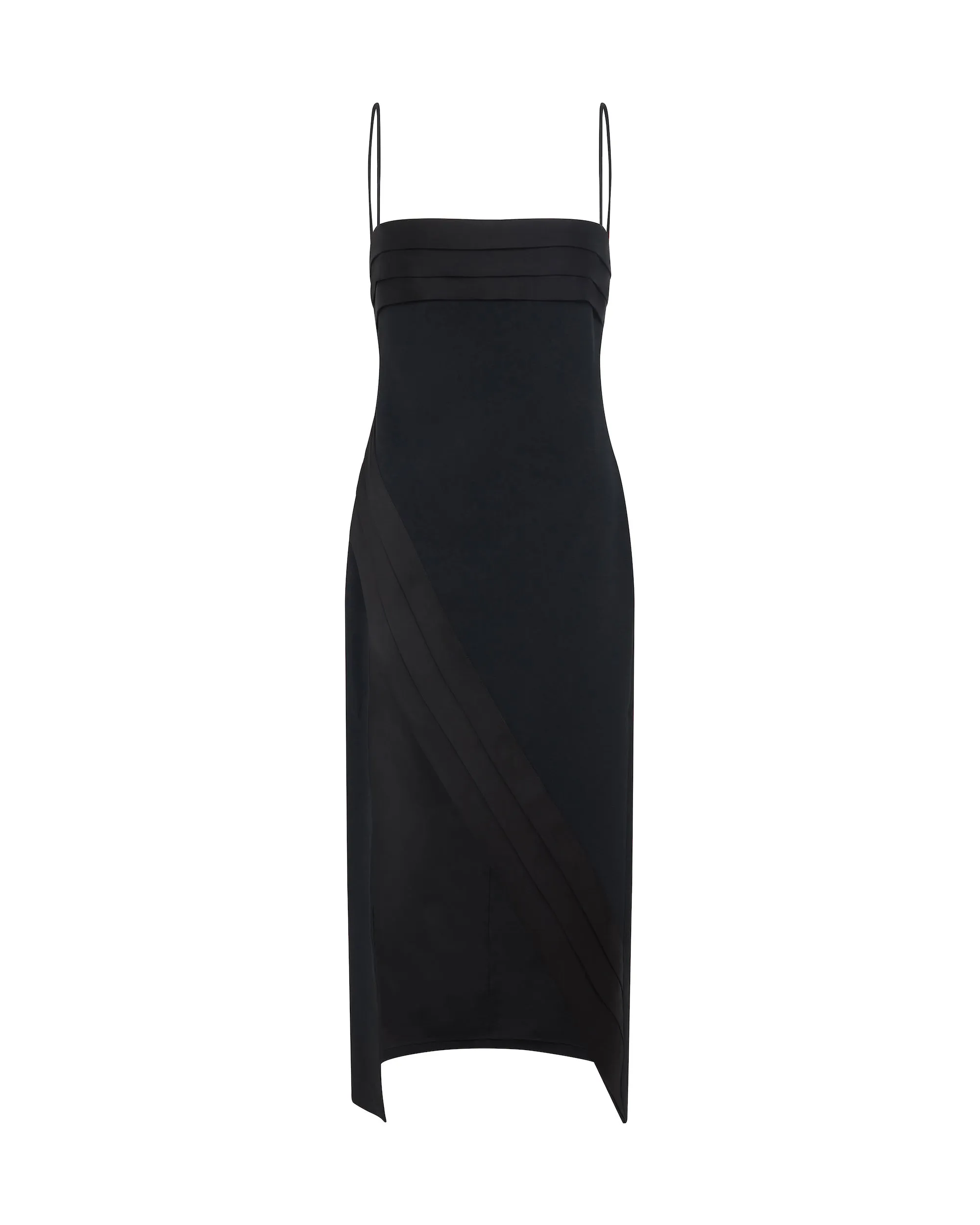 SATIN PLEATING DETAIL MIDI DRESS sold by David Koma