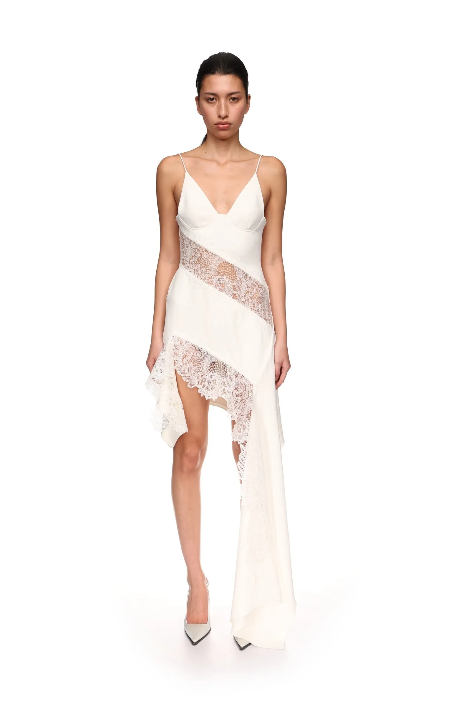 ASYMMETRIC LACE INSERT DRESS sold by David Koma product image thumbnail 2