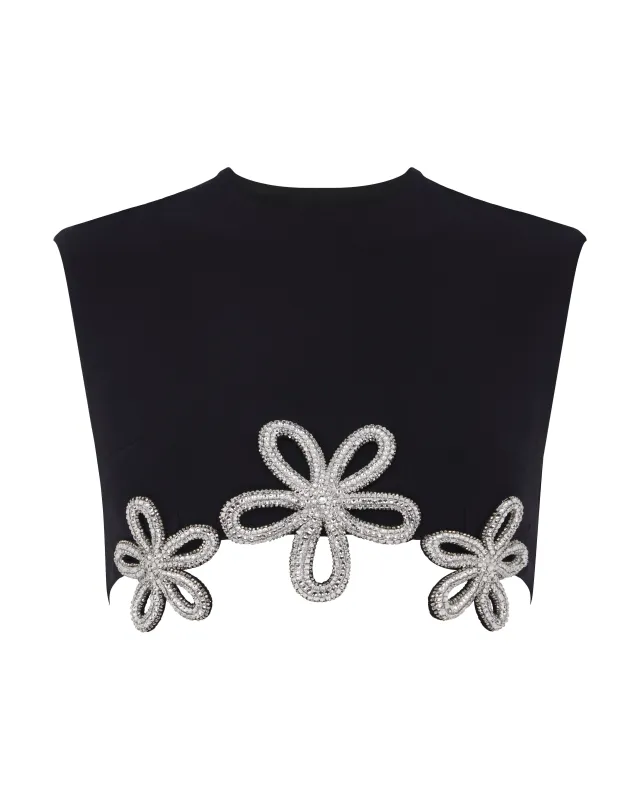 CRYSTAL DAISY CROPPED TOP sold by David Koma