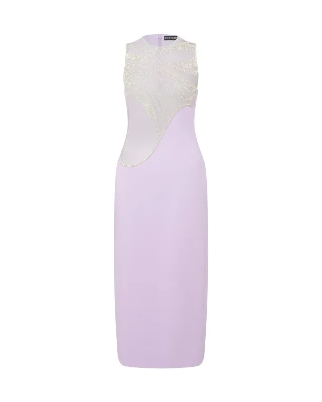 CRYSTAL WAVE SLEEVELESS MIDI DRESS made by David Koma