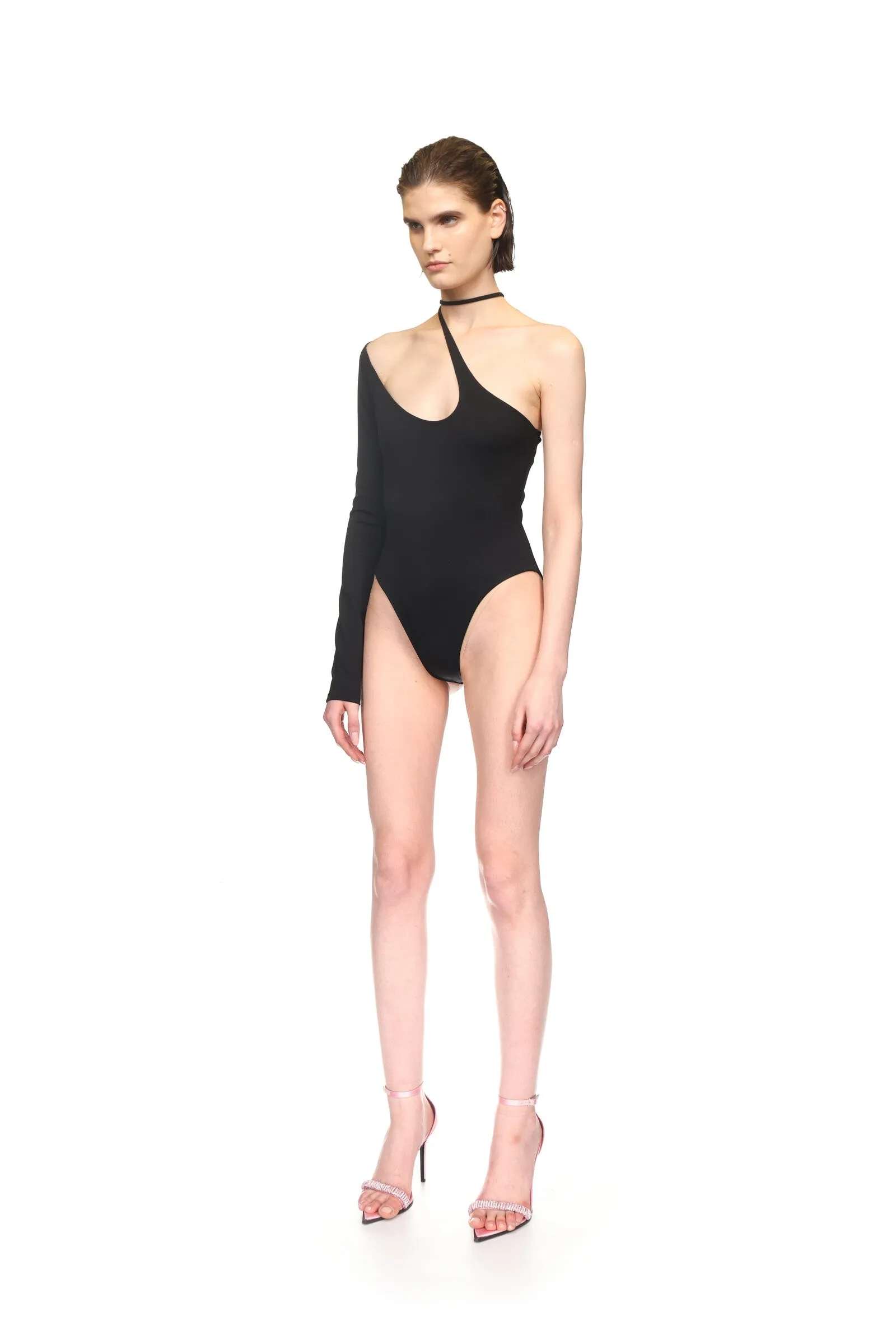 ASYMM CHEST CUTOUT JERSEY BODYSUIT sold by David Koma product image thumbnail 3