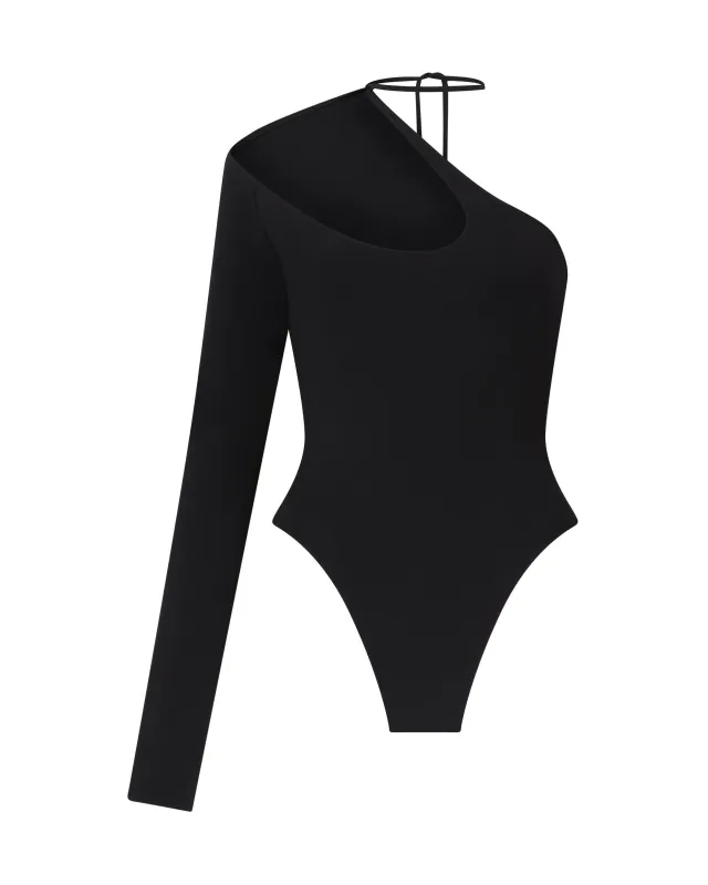 ASYMM CHEST CUTOUT JERSEY BODYSUIT sold by David Koma