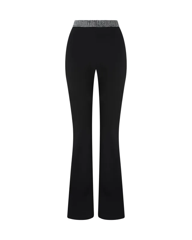CRYSTAL HOTFIX WAIST TROUSERS sold by David Koma