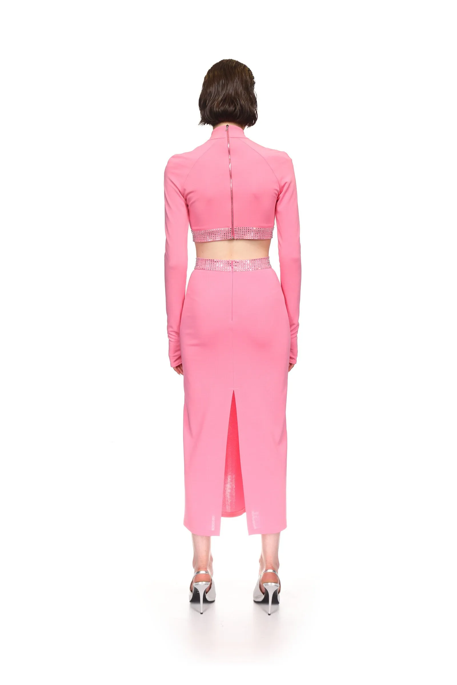 CRYSTAL HOTFIX WAISTLINE CROP TOP sold by David Koma product image thumbnail 5
