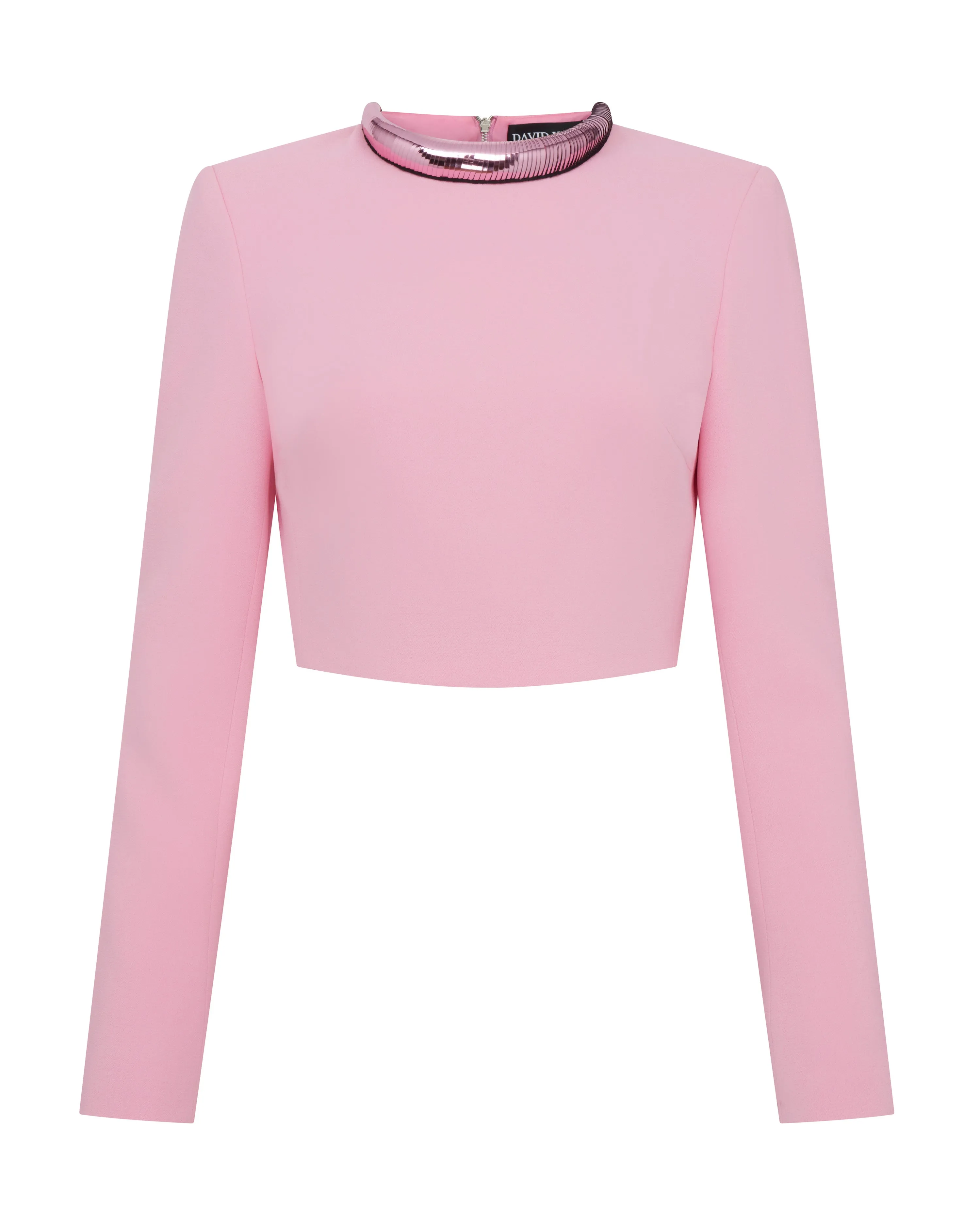 METALLIC TUBE TRIM CROP TOP sold by David Koma