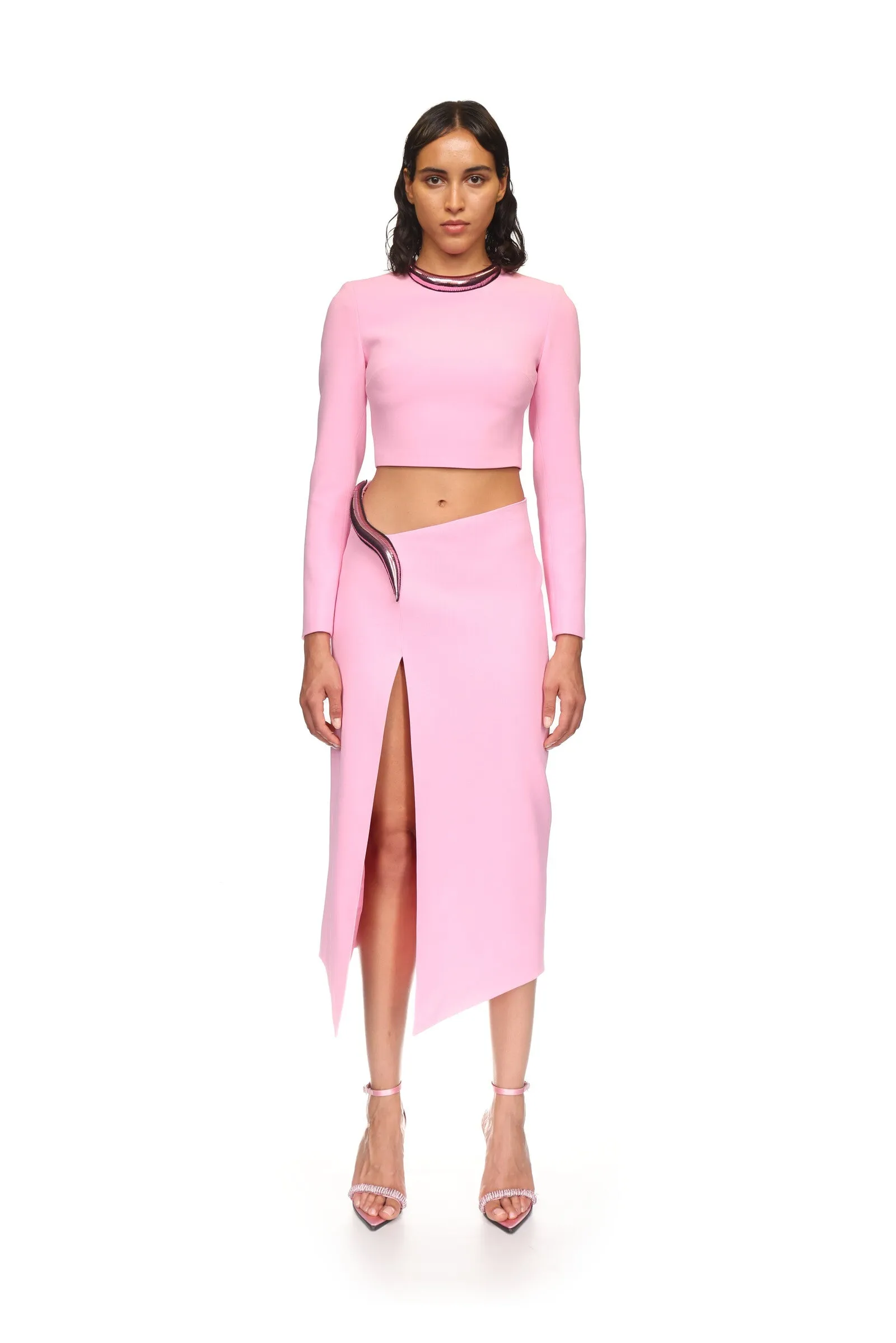 METALLIC TUBE TRIM CROP TOP sold by David Koma product image thumbnail 2