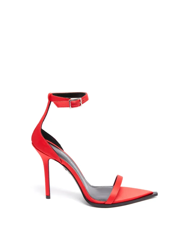 STRAPPY SATIN SANDALS IN RED sold by David Koma