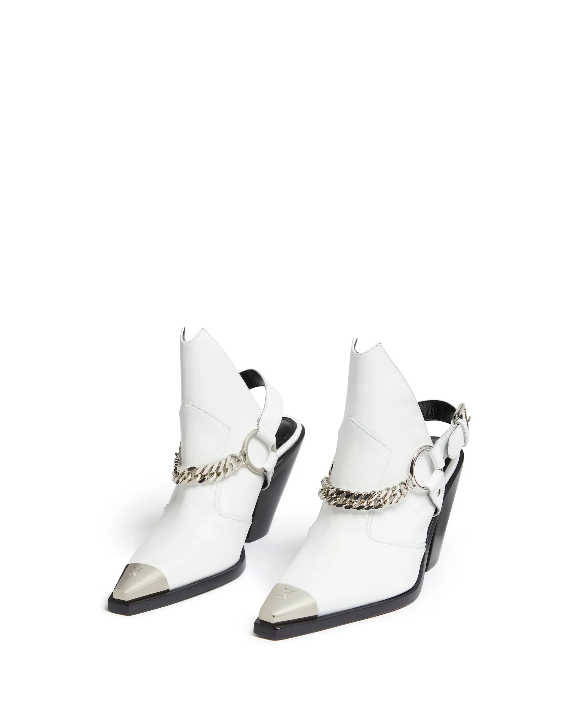 LEATHER ANKLE BOOTS IN WHITE sold by David Koma product image thumbnail 2