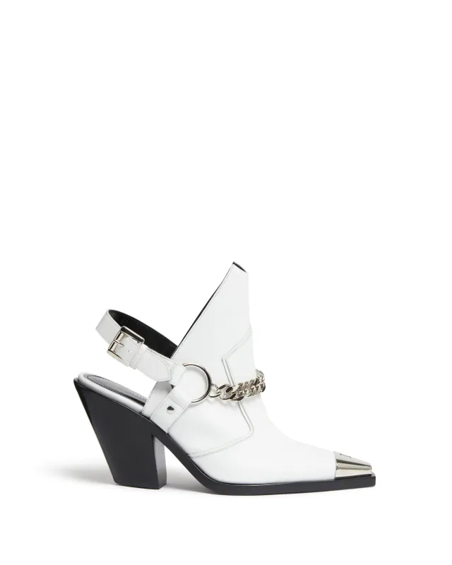 LEATHER ANKLE BOOTS IN WHITE sold by David Koma