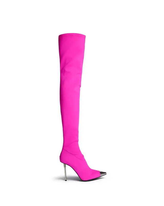 THIGH HIGH JERSEY BOOTS IN PINK sold by David Koma